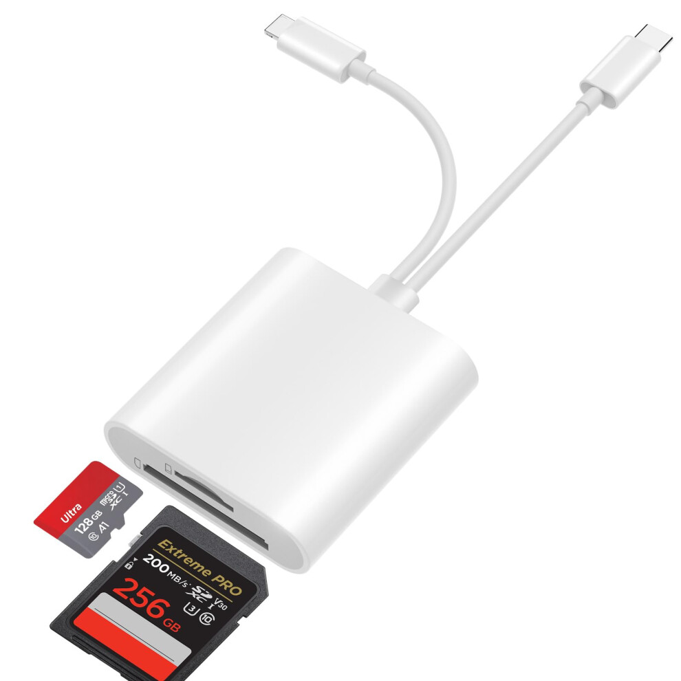 Sd Card Reader For Iphone, Lightning & Usb C Sd Card Reader With Dual Slot For Microsd/Sd, Memory Card Reader Trail Camera Viewer, Iphone Sd Card Ada 4400769571463