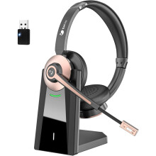 Earbay Wireless Headset, Bluetooth Headphones with Microphone Noise Canceling & USB Dongle, Office Headset with Charge Dock for Mobile Phone Computer