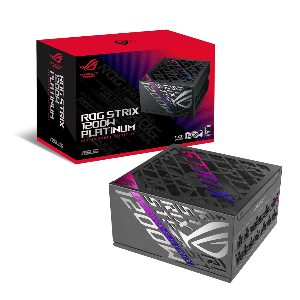 Asus Rog Strix 1200W Platinum Psu, Fully Modular, 80+ Platinum, Atx 3.1, Pcie 5.0, Gan Mosfet, Intelligent Voltage Stabilizer Silver