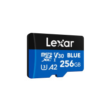 Lexar Blue Micro SD Card 256GB, up to 160MB/s Read, microSDXC UHS-I Card, Class 10, U3, V30, A2, Full-HD & 4K Video, High-Speed Memory Card for Smart