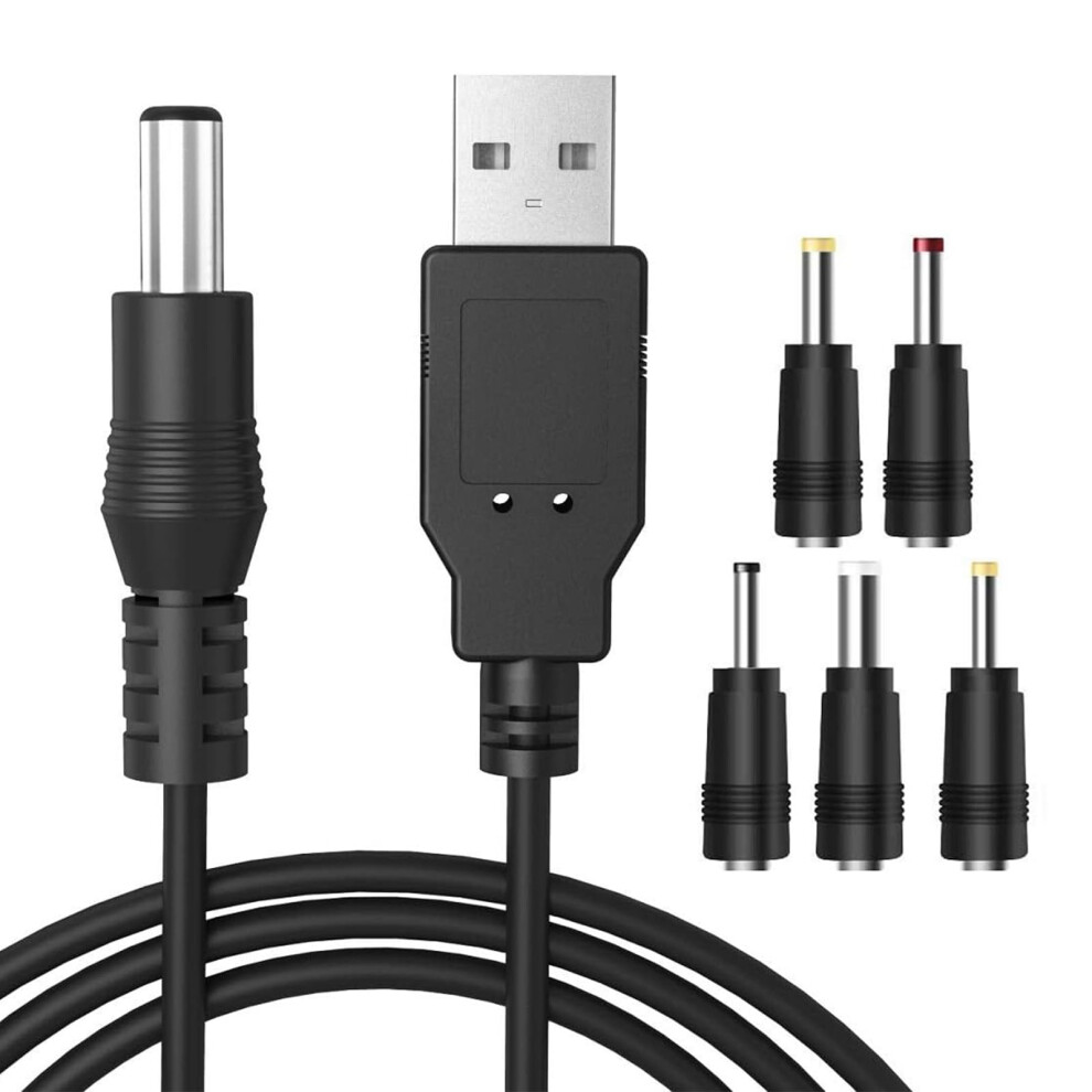 Usb To Dc Power Cable,1M Universal 5V Usb Power Chager Cord Dc 5.5 X 2.1Mm Plug Adapter With 2.5X0.7mm, 3.0X1.0mm, 3.5X1.35mm, 4.0X1.7mm, 5.5X2.5mmco 5007482976460