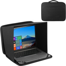 HoYiXi Universal Foldable Laptop Sun Shade & Privacy Shield - Fits 12-14 inch Laptop - Blocks Sunlight, Protects Privacy, Working Outdoor Travel,Anti