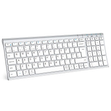 iClever Wireless Bluetooth Keyboard, Keyboard Rechargeable Bluetooth 5.1 Stable Connection to Multi Devices Silent Slim Keyboard for Mac, iPad, iPhon