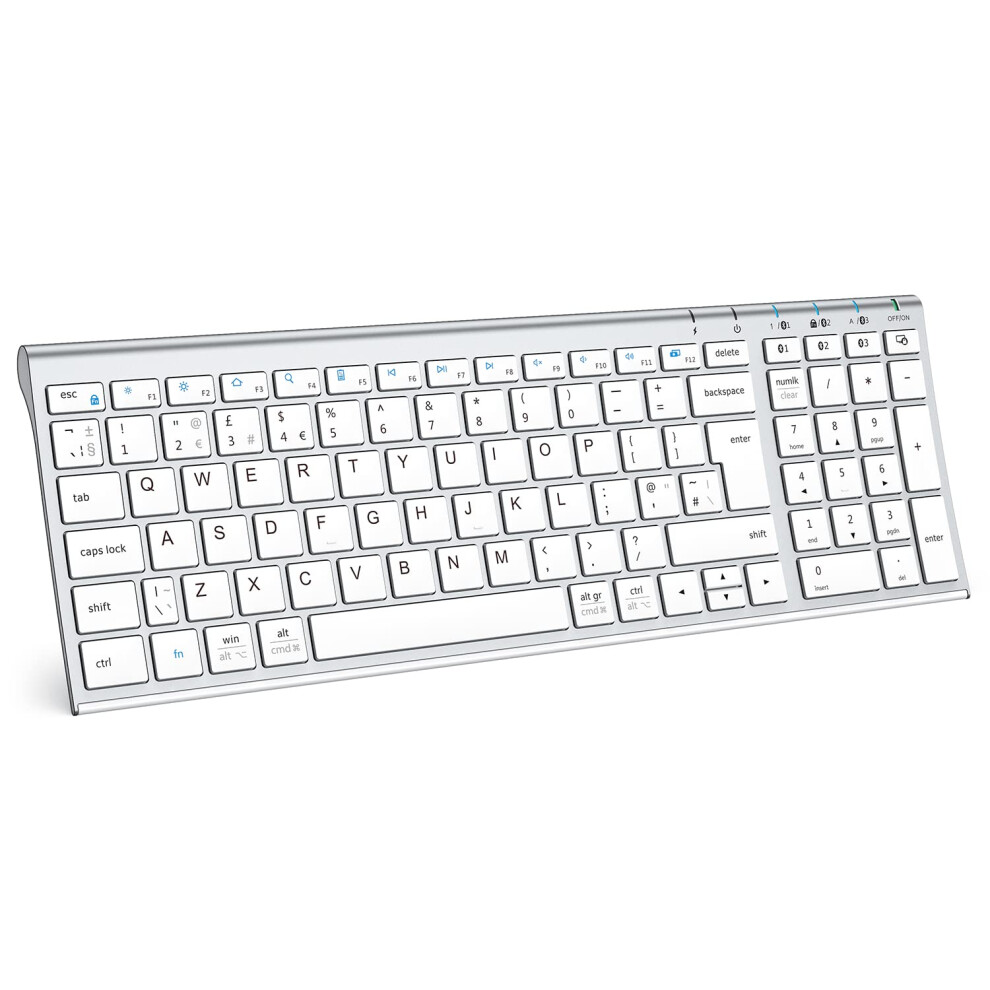 Iclever Wireless Bluetooth Keyboard, Keyboard Rechargeable Bluetooth 5.1 Stable Connection To Multi Devices Silent Slim Keyboard For Mac, Ipad, Iphon 3420732323203