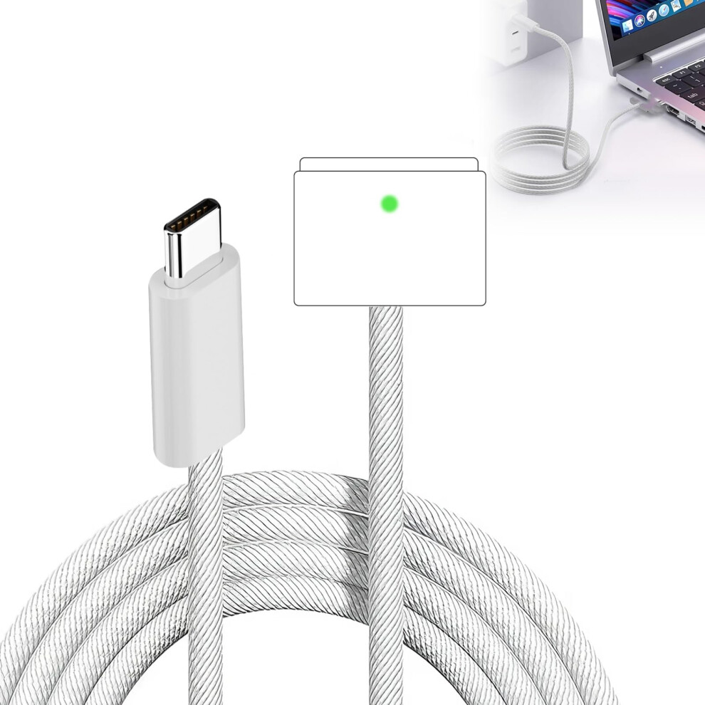 140W Usb C To Magnetic 3 Cable For Macbook Charger, 2M 6Ft 140W Pd Fast Charging Type C Magnetic Charging Cord For Macbook Pro 2021/2023 16"/14", Com 5000939168234