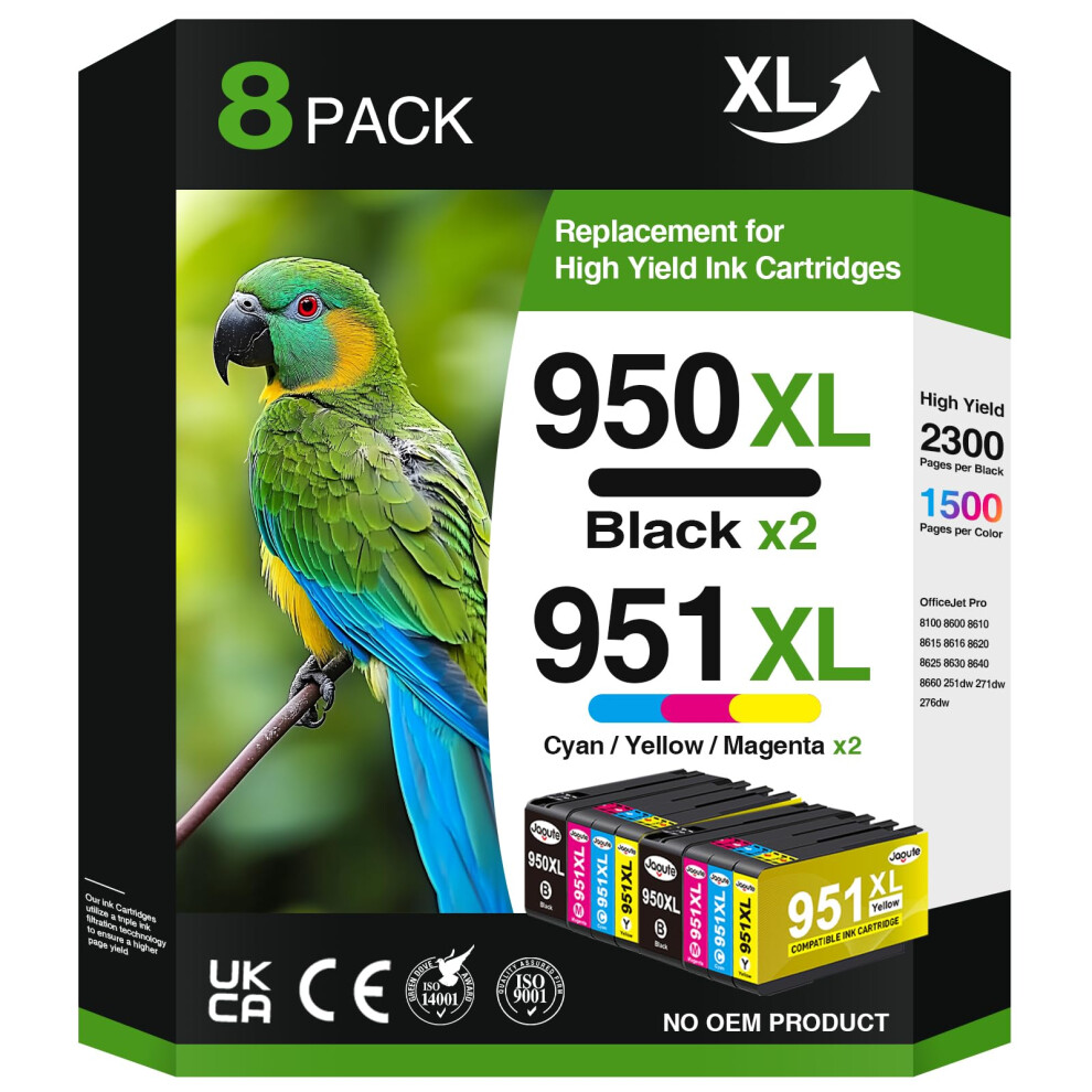 8 Pack 950XL 951Xl Ink Cartridges Combo Pack For Hp 950 951 Xl Compatible With Hp Officejet Pro 8620 8600 8610 8100 8615 8616 8625 8630 8640 8660 251 Black 9199123566690