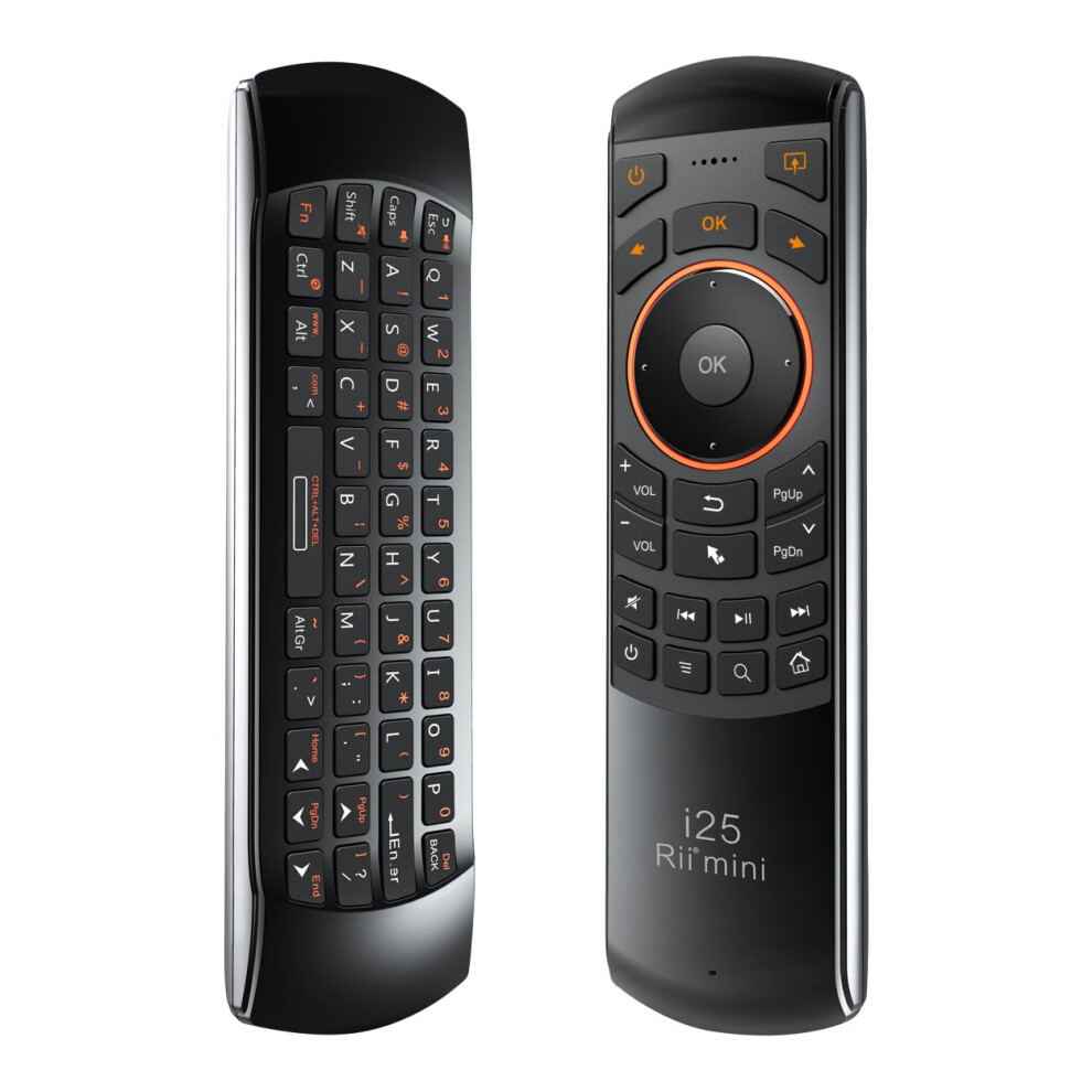 Rii Mini I25 Rechargeable 2.4Ghz Remote Control With Air Fly Mouse And Wireless Keyboard For Android Tv Box, Pc, Ps3, Laptop, Htpc, Iptv, Windows, Li 5015923396487