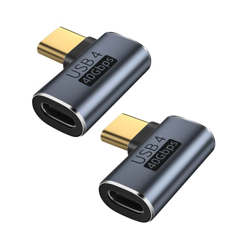 Seminer Usb C 90 Degree Angled Adapter (2 Pack) - Compatible For Samsung, Macbook And More Usb-C Devices 8027479830800
