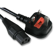 Pro Elec PE01063 13A UK Plug to IEC C13 Socket Mains Lead, 2m 10A Black