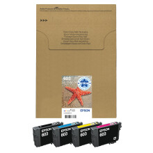 Epson 603 Starfish Genuine Multipack, Eco-Friendly Packaging, 4-Colours Ink Cartridges