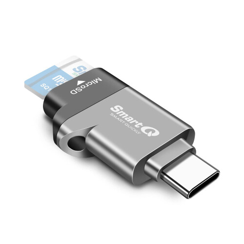 C356 Type-C MicroSD Card Reader with USB 3.0 Super Speed Technology, Supports MicroSDXC, MicroSDHC, and MicroSD for Window, Mac OS X and Andriod (Mid
