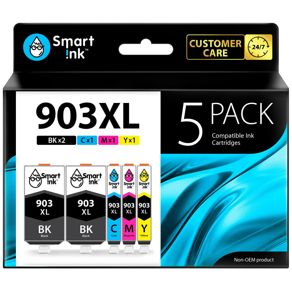 Photos - Printer Part Smart Ink Compatible Ink Cartridge Replacement for HP 903 903XL High Yield 5 Multipack  with Advanced Ch(2 Black XL & C/M/Y)