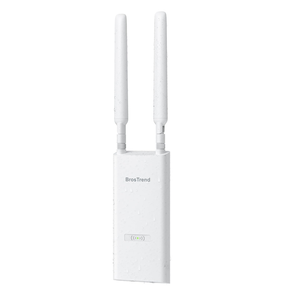 Brostrend Ac1200 Outdoor Access Point Long Range, Gigabit Wifi Access Point Dual Band 5Ghz 867Mbps + 2.4G 300Mbps, Ip65 Weatherproof, Support 802.3Af 5007619743811