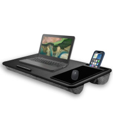 Laptop Tray 57.5 x 30.5 x 6cm Large Lap Desk Portable Laptop Stand with Cushion, Mouse Pad, Phone Slot, Portable for Bed Sofa Carpet Work Study Gamin
