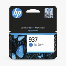 HP 937 Cyan Original Ink Cartridge - Works OfficeJet Pro 9120e, 9122e, 9125e, 9130e, 9132e, 9135e, 9720e, 9730e Printers