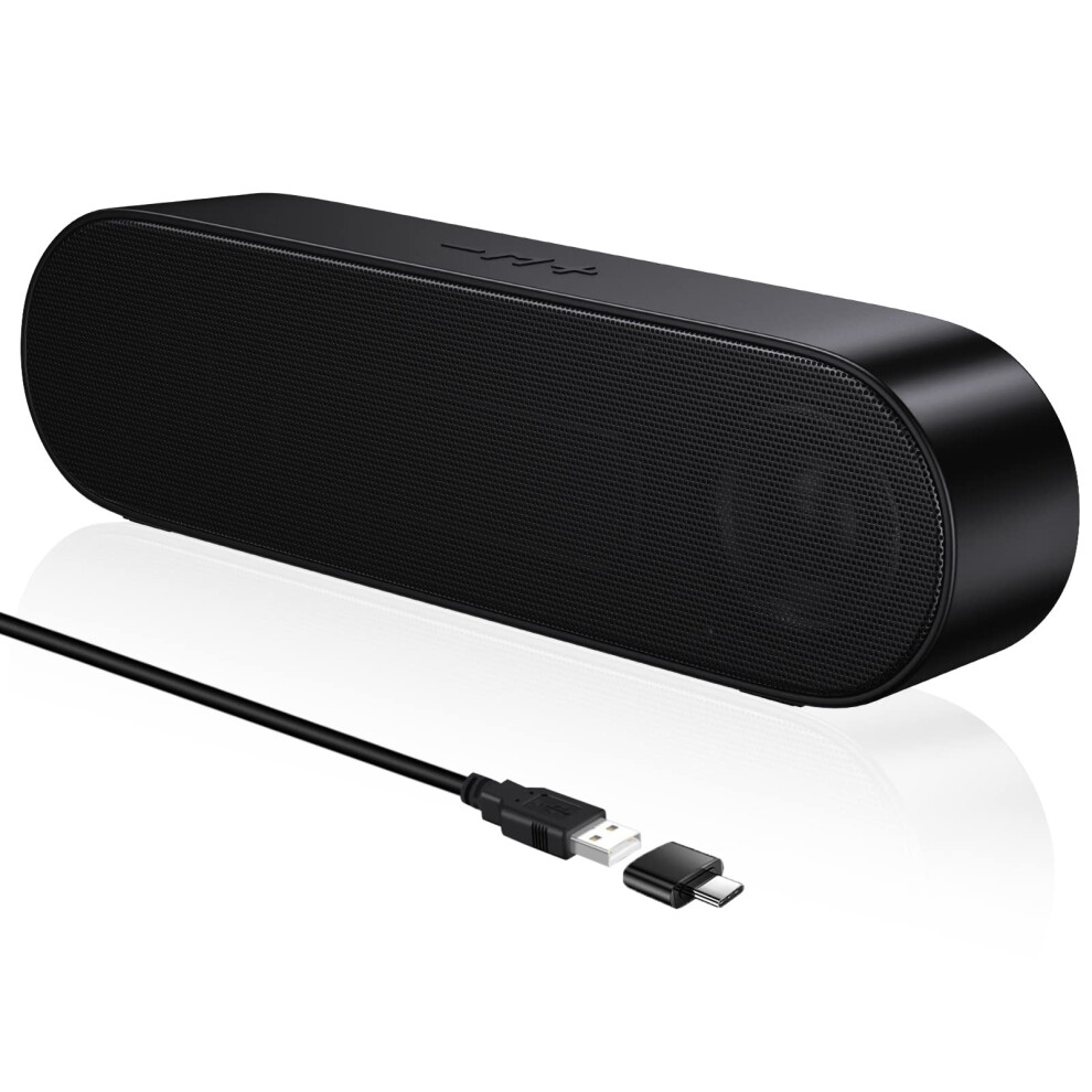 Yyv Usb Computer Speakers, Portable Pc Speaker For Desktop, Laptop, Notebook, Wired Mini Soundbar Speakers With Loud Volume, Volume Control And Mute 4740822286485