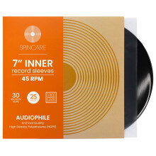 25x 7 Inch Single 45 RPM Anti-static Inner Vinyl Record Sleeves | Spincare Audiophile Archival Triple Layered Anti Static HDPE Plastic Vinyl Record S