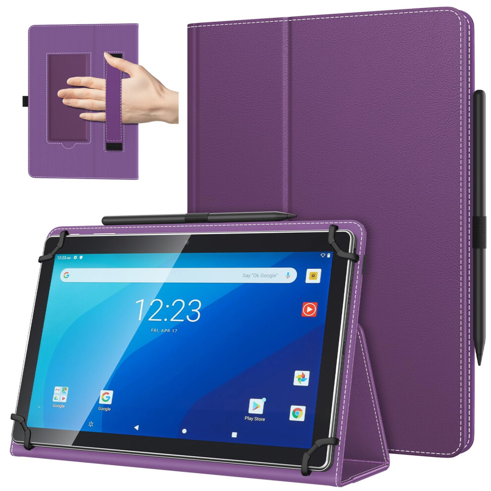 Timovo Universal Case For 10.1 Inch Android Tablet With Pen Loop, Lightweight Folding Stand Cover With Hand Strap For All 9.6"-11" Touchscreen Tablet 9040872189749