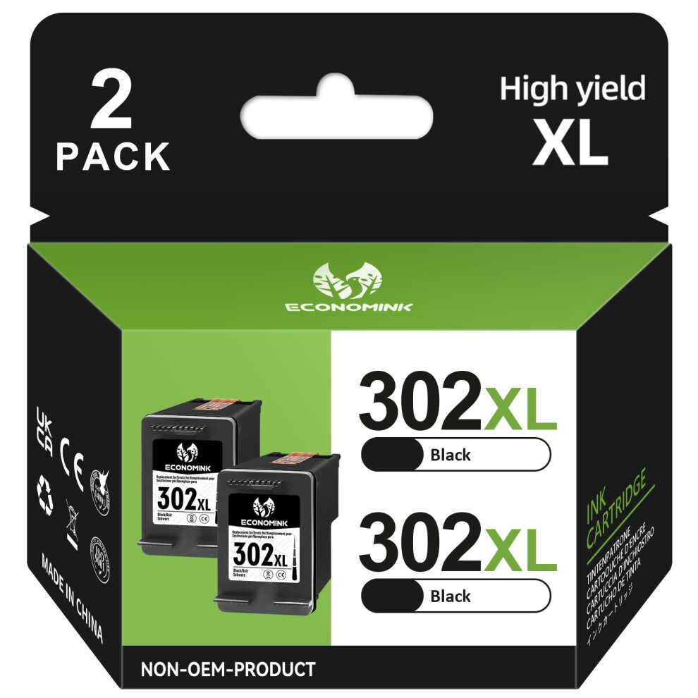 302Xl Ink Cartridges High Yield Replacement For Hp 302XL Ink Cartridge, 302XL For Officejet 3832 4650 3831 3835 Envy 4527 4520 4524 Black 5003613864439
