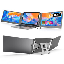 KPKUE 15.6" Laptop Screen Extender, FHD One Cable Monitor Extender, Dual Screen IPS Triple Screen Monitor Fits with 12''-16'' Laptop Compatible Mac W