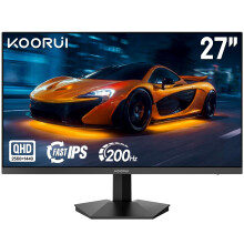 KOORUI 27 inch QHD Gaming Monitor(2560x1440p) Fast IPS, 200Hz, HDR400, 1ms,Adaptive FreeSync,VESA, Black Support DP & HDMI G2721P