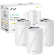 TP-Link Deco BE65 Pro(3-pack) BE9300Mbps Tri-Band Whole Home Mesh WiFi 7 System, 2x 5 Gbps & 1x 2.5 Gbps Gigabit Ports, Seamless AI-Driven WiFi Exten