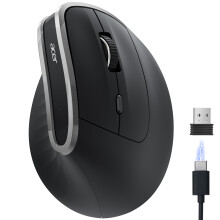 acer Ergonomic Wireless Mouse, Vertical Computer Mouse for Office, Rechargeable Optical Ergo Mice for Right Hand, 2.4GHz USB Receiver, 800/1200/1600