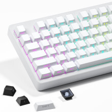 SDYZ XVX White Keycaps - Side Print PBT Keycap Set, Double Shot Shine Through Custom Keycaps, PBT Keycaps OEM Profile 136 Keys, Minimalist Style Phan