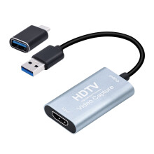 Mcbazel Video Capture Card, 4K HDMI to USB Capture Card with USB C Adapter, HD 1080p@60HZ HDMI Video Capture Device for LiveBroadcasting/Editing Vide