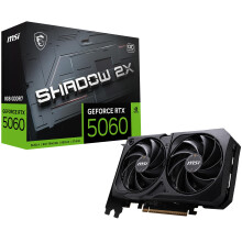 MSI GeForce RTX 5060 8G Shadow 2X OC Graphics Card, 8GB GDDR7 (28Gbps/128-bit), PCIe 5.0, Dual-Fan Thermal Design (2x Torx 5.0), HDMI 2.1b, DP 2.1b