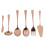 6-Piece Serving Flatware Silverware Set, Serving Utensil Set,Include Cake Server, Slotted Serving Spoon Rose Gold 1