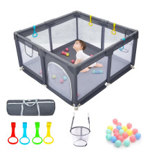 CHOLY Baby Playpen for Babies and Toddlers, Durable Play Pen with Visible Breathable Mesh, Foam Protection, Easy to Assemble Infant Fence with Travel