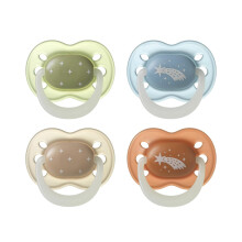 Tommee Tippee NightGlow Dummy, 0-6 Months, 4 Pack, Glow in The Dark, Orthodontic Soother, Extra Air Holes, Symmetrical Teat, Steriliser Safe, BPA Fre