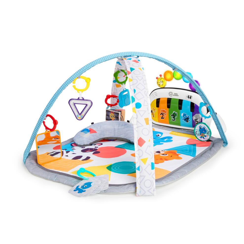 Baby Einstein 4-In-1 Kickin Tunes Play Gym, Tummy Time Baby Play Mat With Kick Piano, Music & Language Discovery, Sensory Toys, Lights & Sounds, For