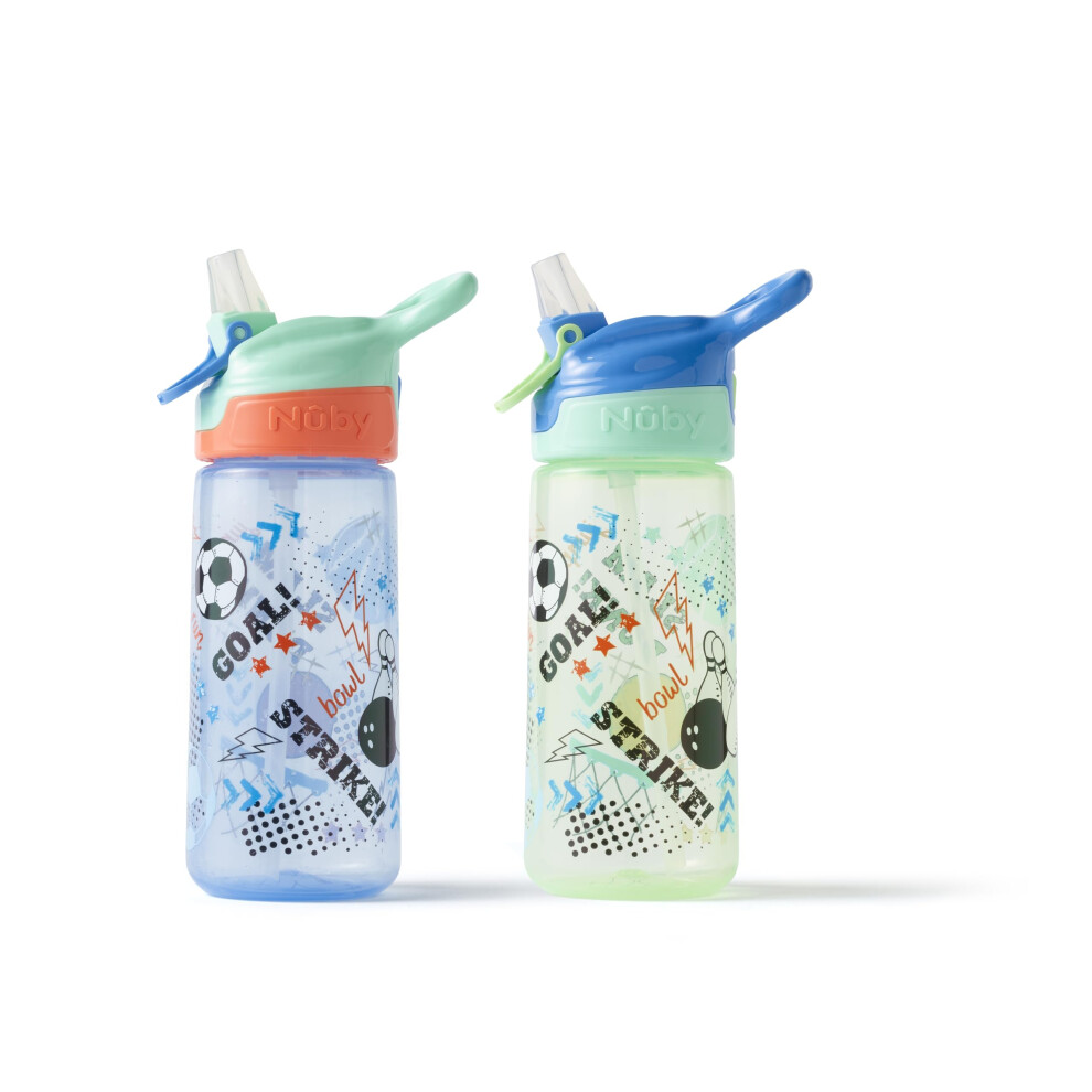 Nuby Super Quench Straw Water Bottle – Spill Proof Active Toddler Sippy Cup | 540Ml/19Oz | Freeflow | Dishwasher And Steriliser Safe | Suitable Todd