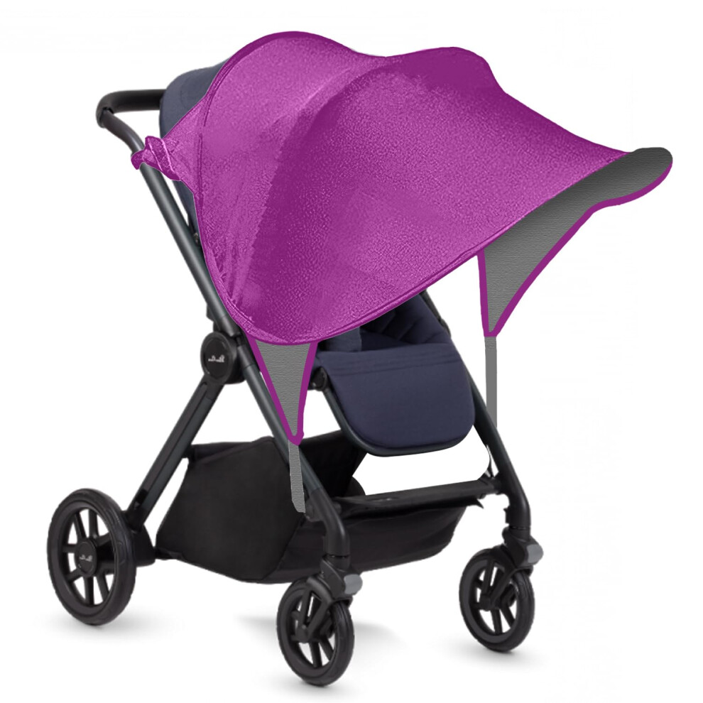 Pram Sun Shade Cover,Upf50+ Universal Baby Sunshade,Foldable Baby Stroller Sun Shade Pushchair Awning,Breathable Pram Sun Shade,Stroller Sun Shade Ca Esteopt