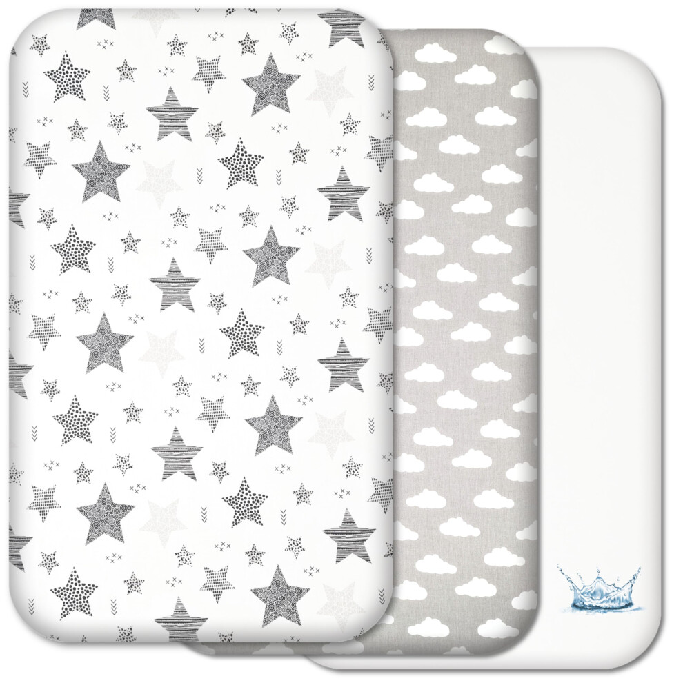Selemavi Next To Me Crib Sheets - 3Pc Crib Fitted Sheet Set - 2 Fitted Cotton Sheets And