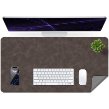 BLESWIN Distressed Leather Desk Pad Protector, Waterproof Computer Desk Mat, Easy Clean Office Desk Mat, Mouse and Keyboard Mats, Desk Matt for Deskt