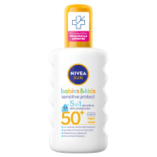 NIVEA SUN Kids Protect & Sensitive Spray (200ml) Sunscreen Spray with SPF 50+, Kids Suncream for Sensitive Skin, Immediately Protects Against Sun Exp