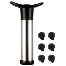 Wine Preserver Vacuum Air Pump Wine Bottle Stoppers Durable Stainless Steel Construction Airtight, Leak-Proof Seal Easy
