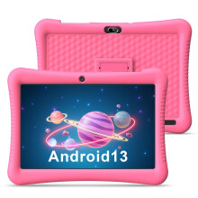EagleSoar Kids Tablet 10 inch Android 13 with protective Case for Kids 3-12 Ages 32GB Expandable to 128GB, Dual Cameras, GPS, Pre-Installed Apps, Kid
