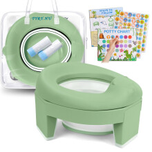 TYRY.HU Potty Training Toilet Seat EVA Portable Travel Potty for Toddlers 3-in-1 Chairs Baby Foldable WC Liners Detachable Reusable Outdoor and Indoo