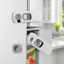 BECOMTO 5 Pack Childproof Refrigerator Lock,Cupboard Locks for Children,Freezer Lock Apply to Max 1"(25mm) Sealing Strip,Cabinet Cupboard Lock for To