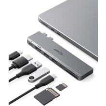 Anker USB C Hub for MacBook, 7-in-2 with 4K HDMI, Compatible with Thunderbolt 4, 1 Type C and 2 USB A Data Ports for MacBookPro 13 Inch, MacBookAir M