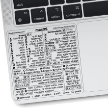 Synerlogic Mac OS Shortcuts Sticker | Keyboard Stickers for macOS | No-Residue Laminated Vinyl MacBook Cheatsheet for Laptop | MacBook Shortcuts 2025