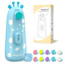 Megainvo Baby Nail File Electric,Safe Baby Nail Trimmer with 10 Grinding Heads,Whisper Quiet,LED Light Baby Nails Clippers Electric for Baby Newborn