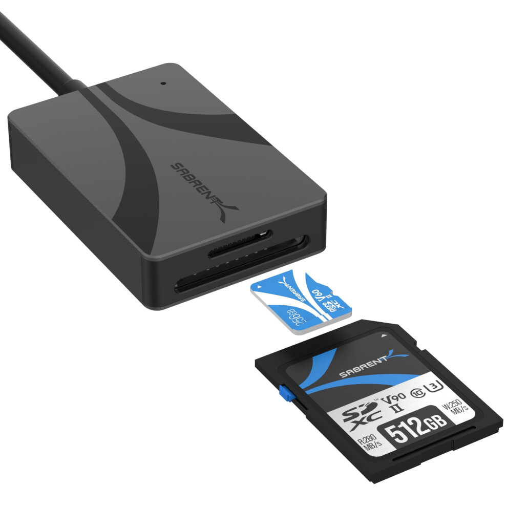 Photos - Card Reader / USB Hub Sabrent UHS-II USB C Card Reader â Dual Slot SD & microSD Adapter 312MB/s â USB 3.2 Gen 1 for SDXC, microSDXC, Camera, G
