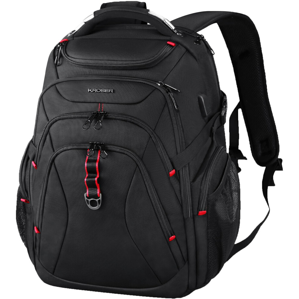Kroser Travel Laptop Backpack 17.3 Inch Xl Computer Backpackbusiness College Daypack Stylish Bag For Men/Women- Black 5426991253273