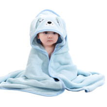HAGOT Hooded Towel for Babies, 80 x 80 cm, Baby Bath Towel, Baby Bath Towel Made of Coral Fleece, Babies Newborns, Blue