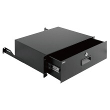 Tecmojo 3U Rack Drawer, Rack Mount for 19in Network/Server/AV Rack or Cabinet Enclosure, Lockable with Rear Support - Load-Bearing 22lb(10kg)